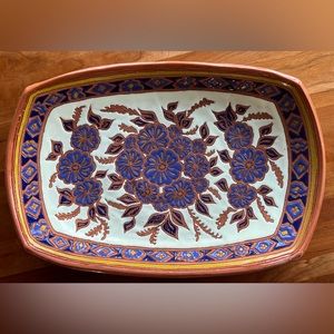 *Custom* Rhodes, Greece Pottery handmade ceramic tray.   17x 11.5x2